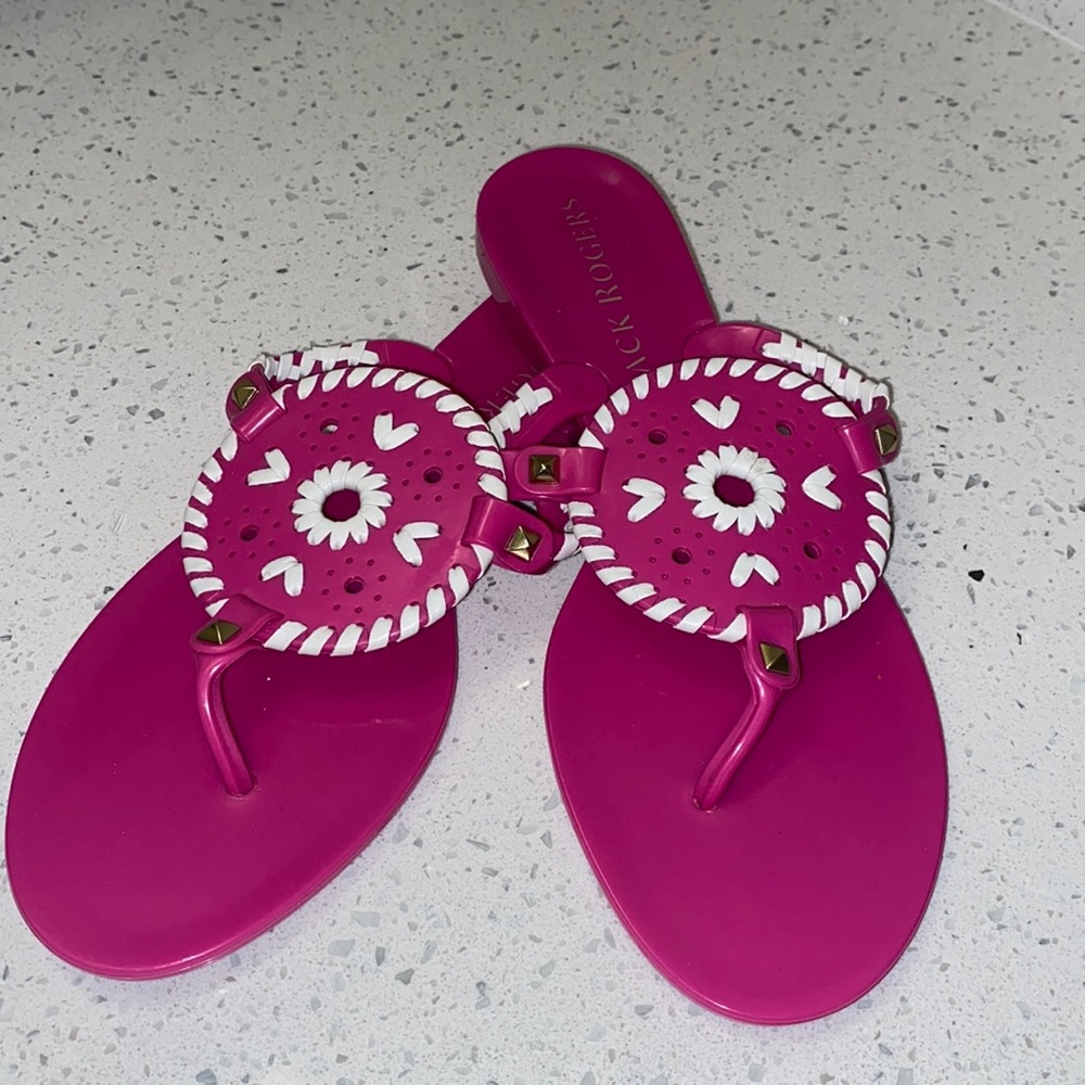 Pink jelly jack Rogers